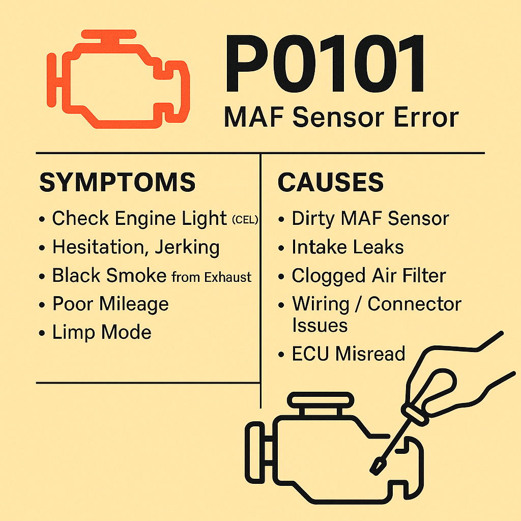 P0101 Code Fix: MAF Sensor Symptoms, Tips & Car Spare Parts