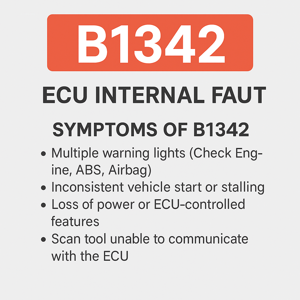 B1342 – ECU Internal Fault: Symptoms, Causes & Expert Fix Tips