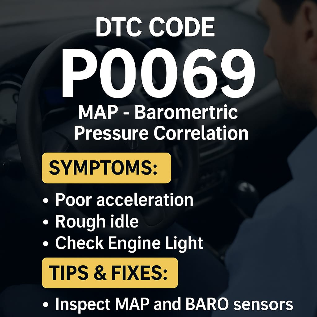 DTC Code P0069 – MAP and BARO Sensor Correlation Fault – Causes, Symptoms & Fixes