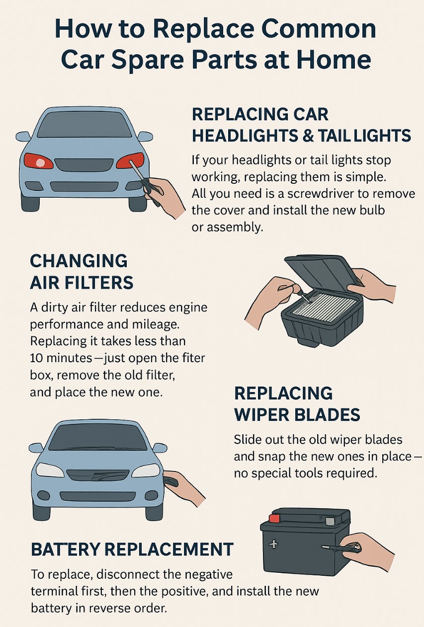 How to Replace Common Car Spare Parts at Home | DIY Car Repair Guide