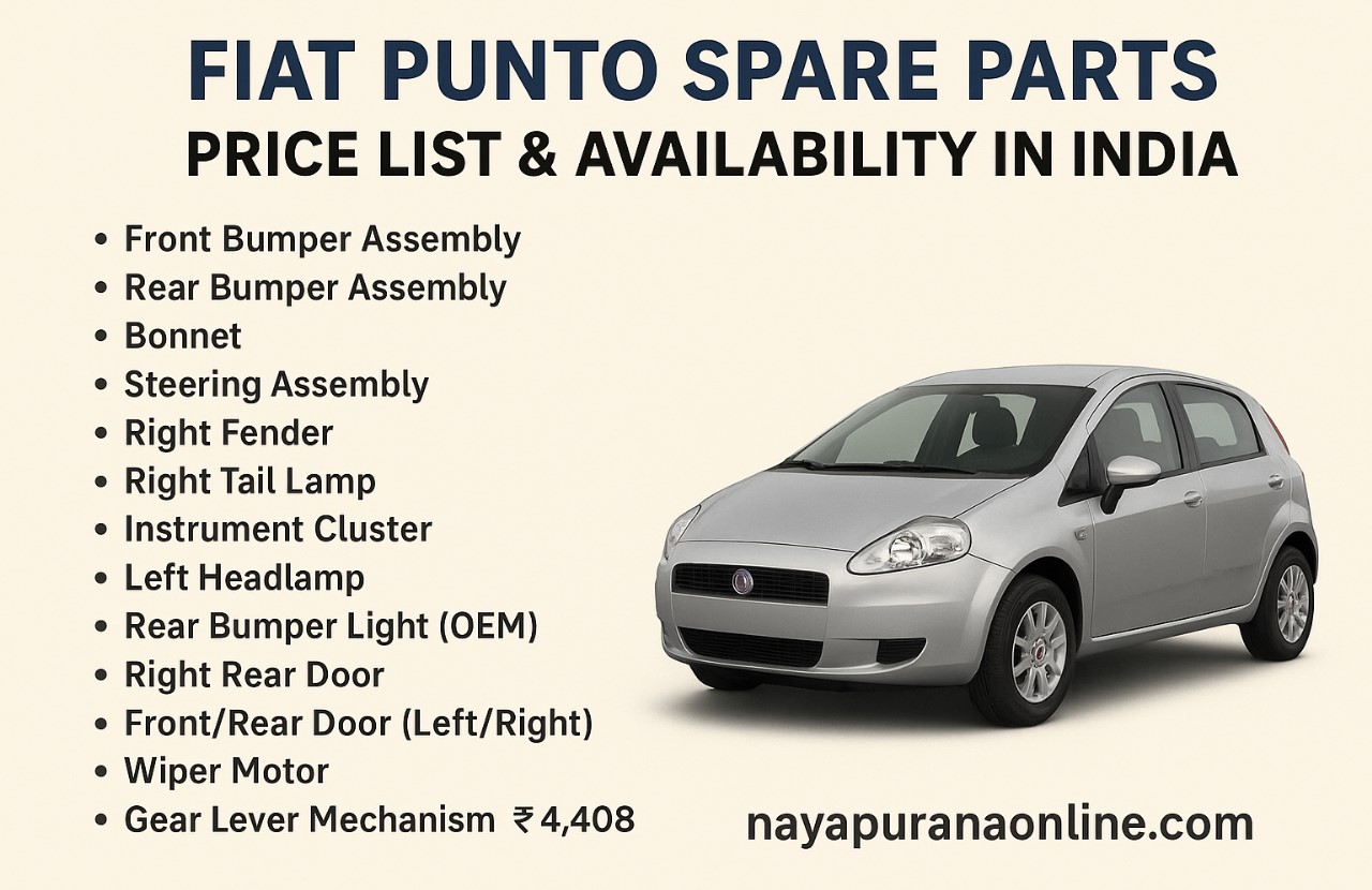 Fiat Punto Spare Parts Price List & Availability in India | Nayapurana